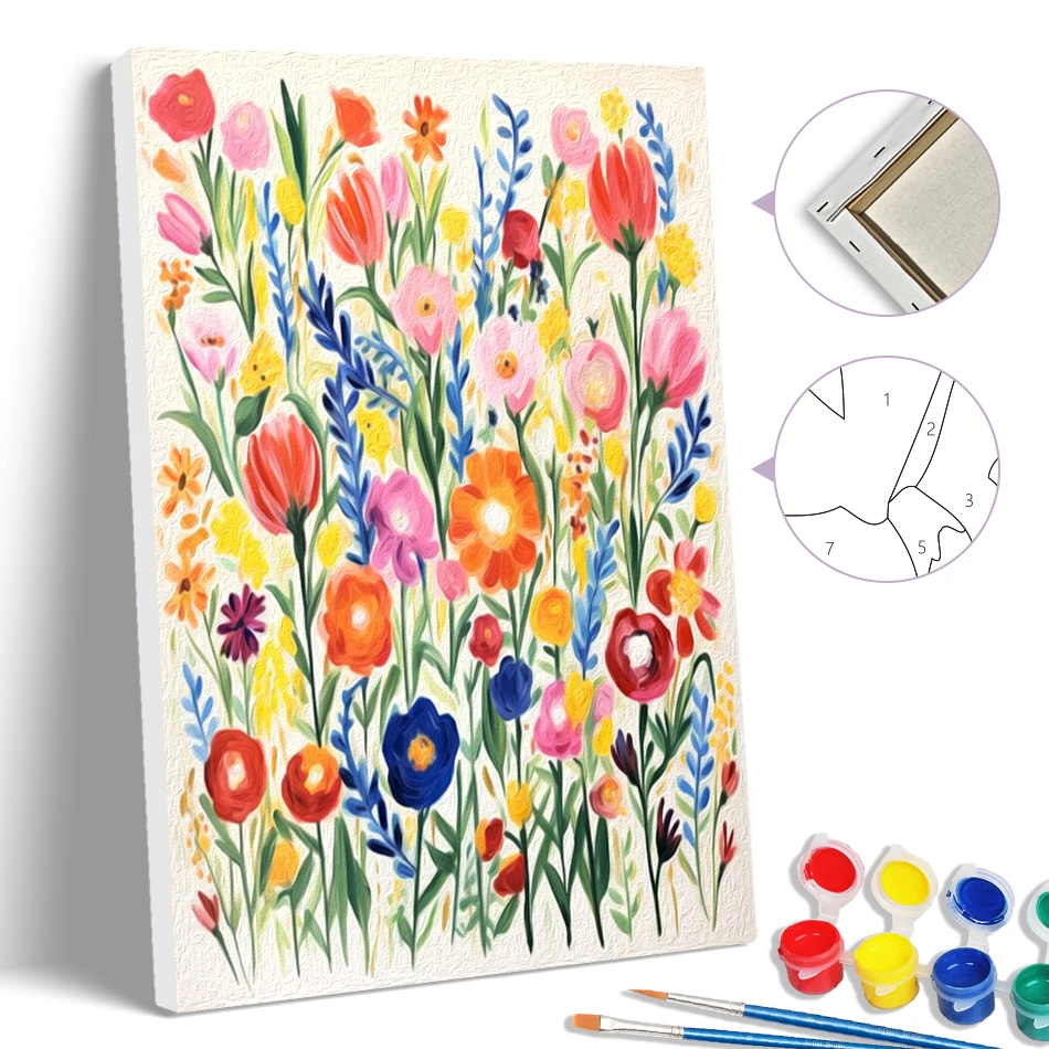 

SDOYUNO Simple Painting By Numbers flowers Simple Pictures 20X30cm With Frame For Beginner Canvas hobby Acrylic Paints Crafts