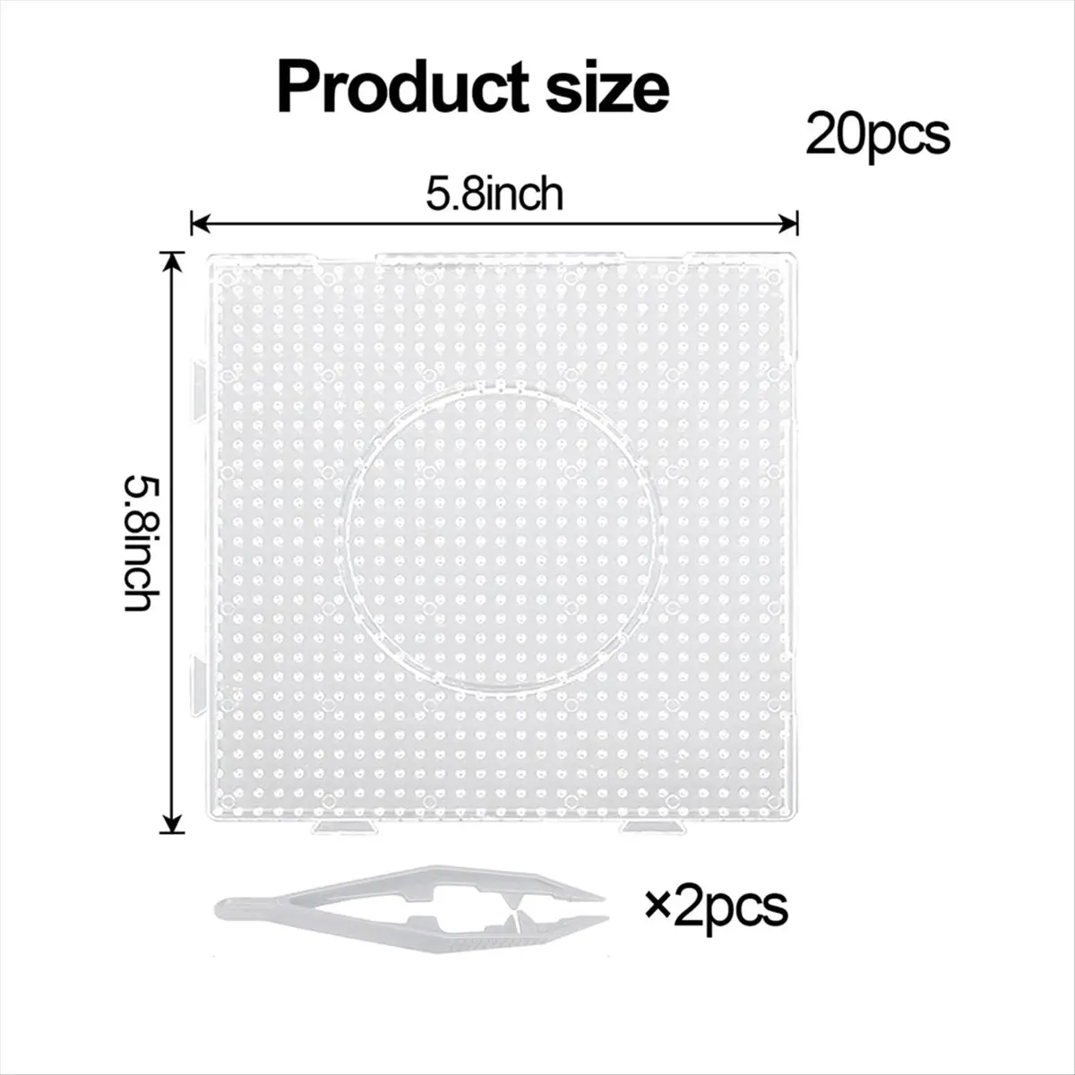 2025 + 20 قطعة كبيرة فيوز الخرز Pegboards مربع البلاستيك حبة لوحات 5 مللي متر واضح فيوز الخرز لوحات البلاستيك ذوبان الخرز لوحات #4