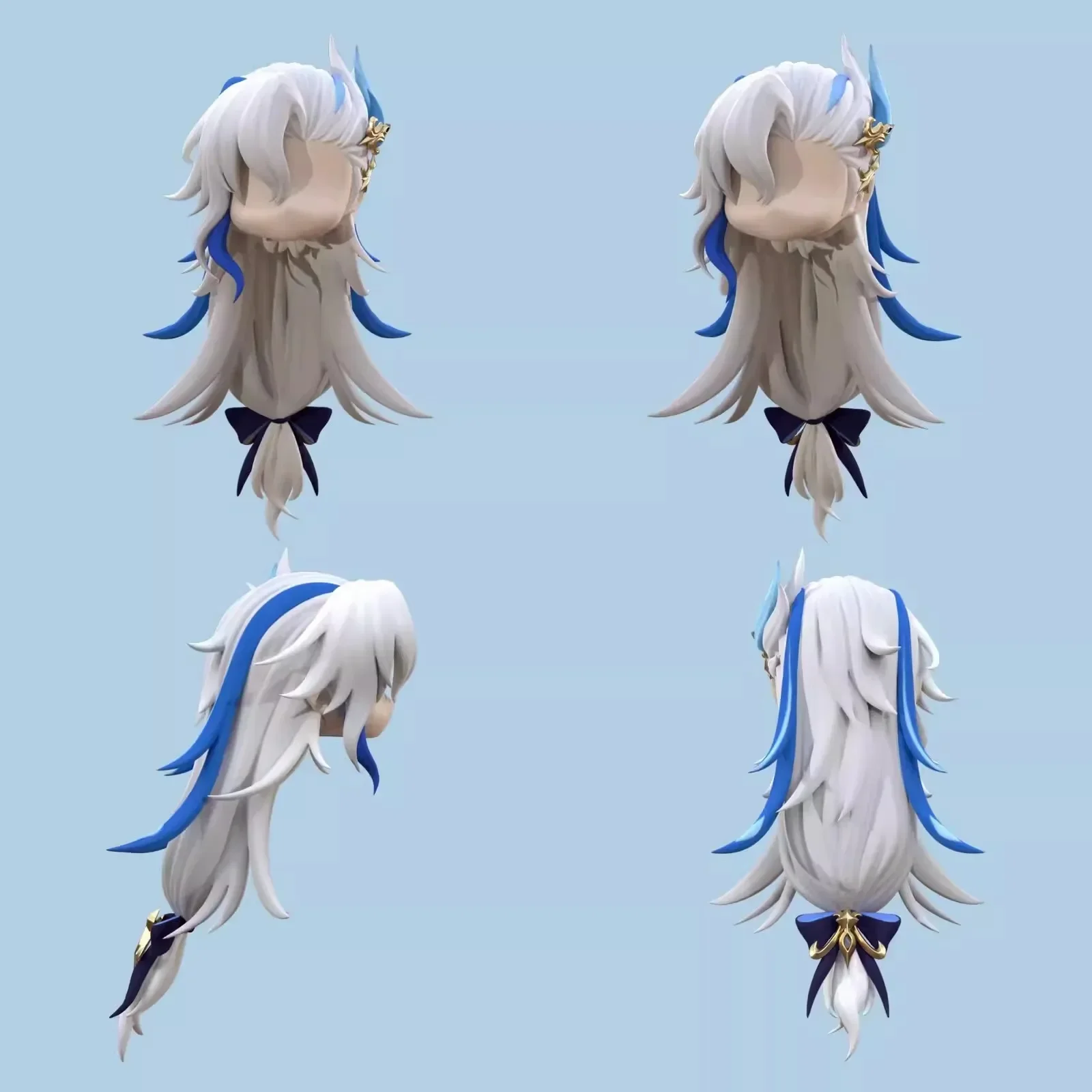 

Anime Neuvillette Ob11 Ob22 Hair GSC Handmade Head Customized Product Game Cosplay Toy Accessories Free Shipping