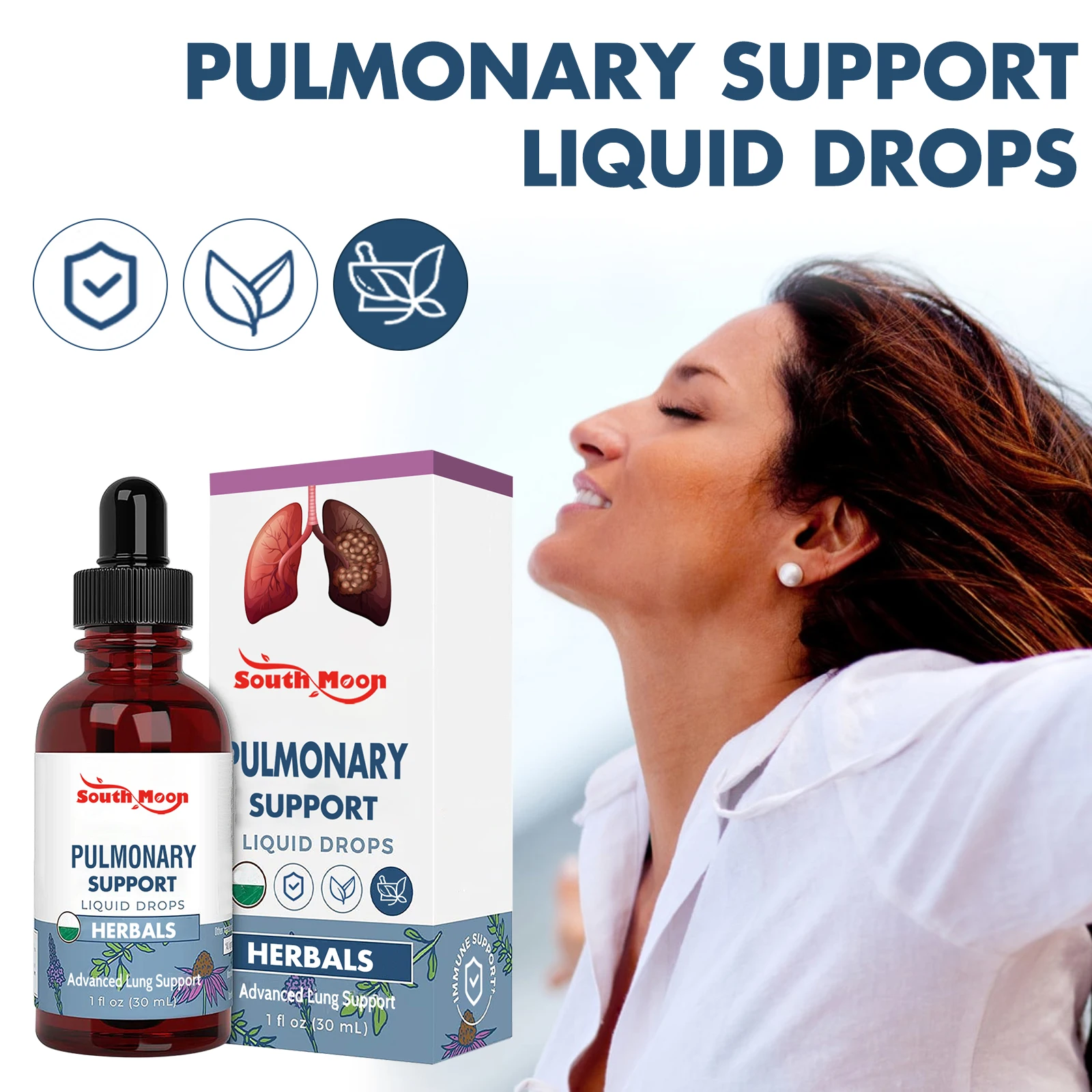 Lung Support Drops Relieve Body Nose Discomfort Coughing Sore Throat Remove Nasal Mucus Herbal Supplements Detox Liquid 30ml