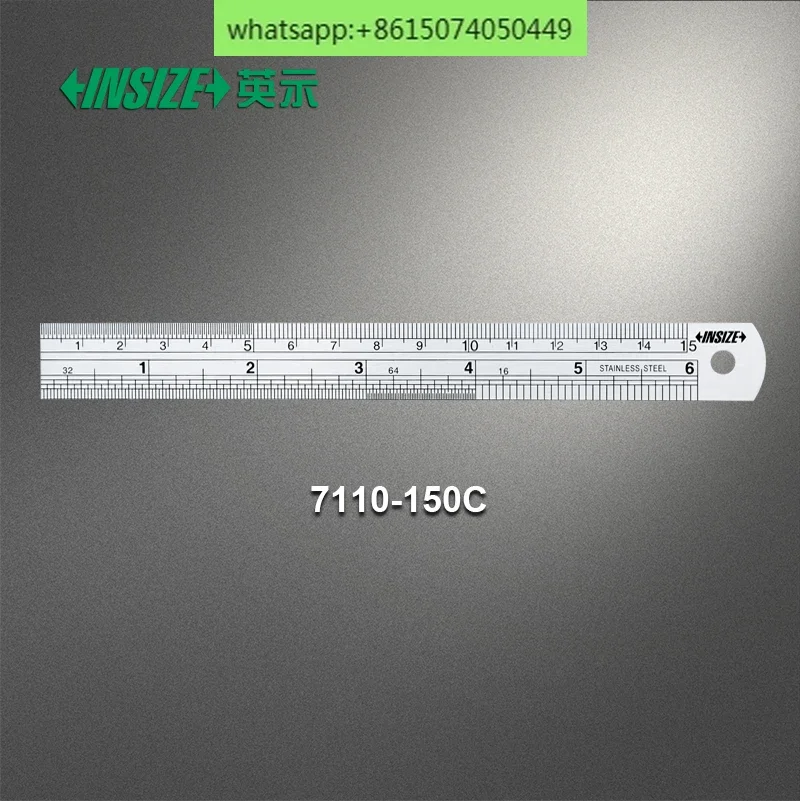 INSIZE English steel ruler metric English double scale thickened stainless steel ruler