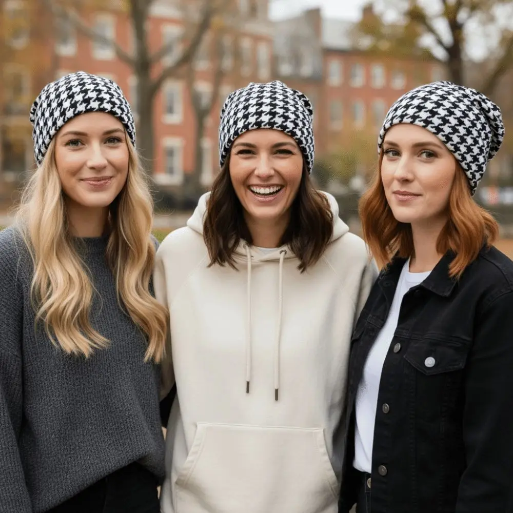 Contrasting Colors Pullover Hat Multifunctional Scarf Pullover Hat Casual Hedging Cap Plaid Print Keep Warm Women's Pile Hat