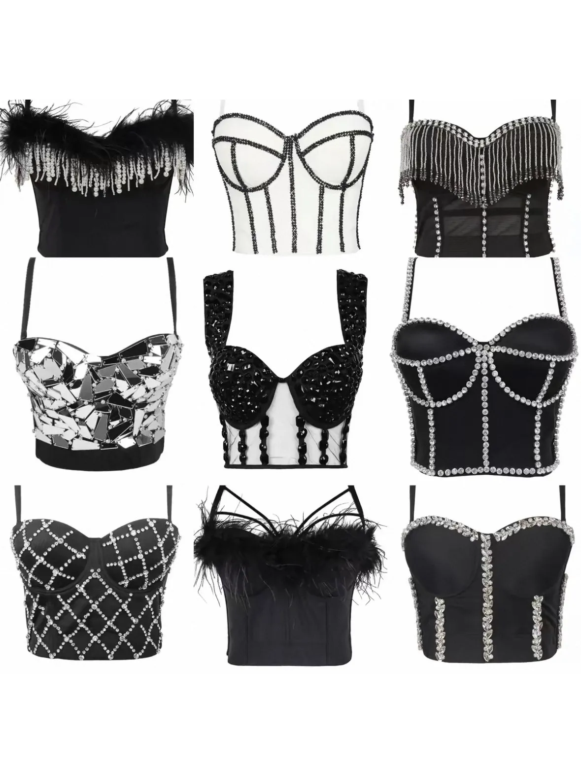 Dance Club  Jisoo Lisa Park HyunA Flash Diamond Strap Top Women's Fashion Stage Costume Spring 2026 Trend