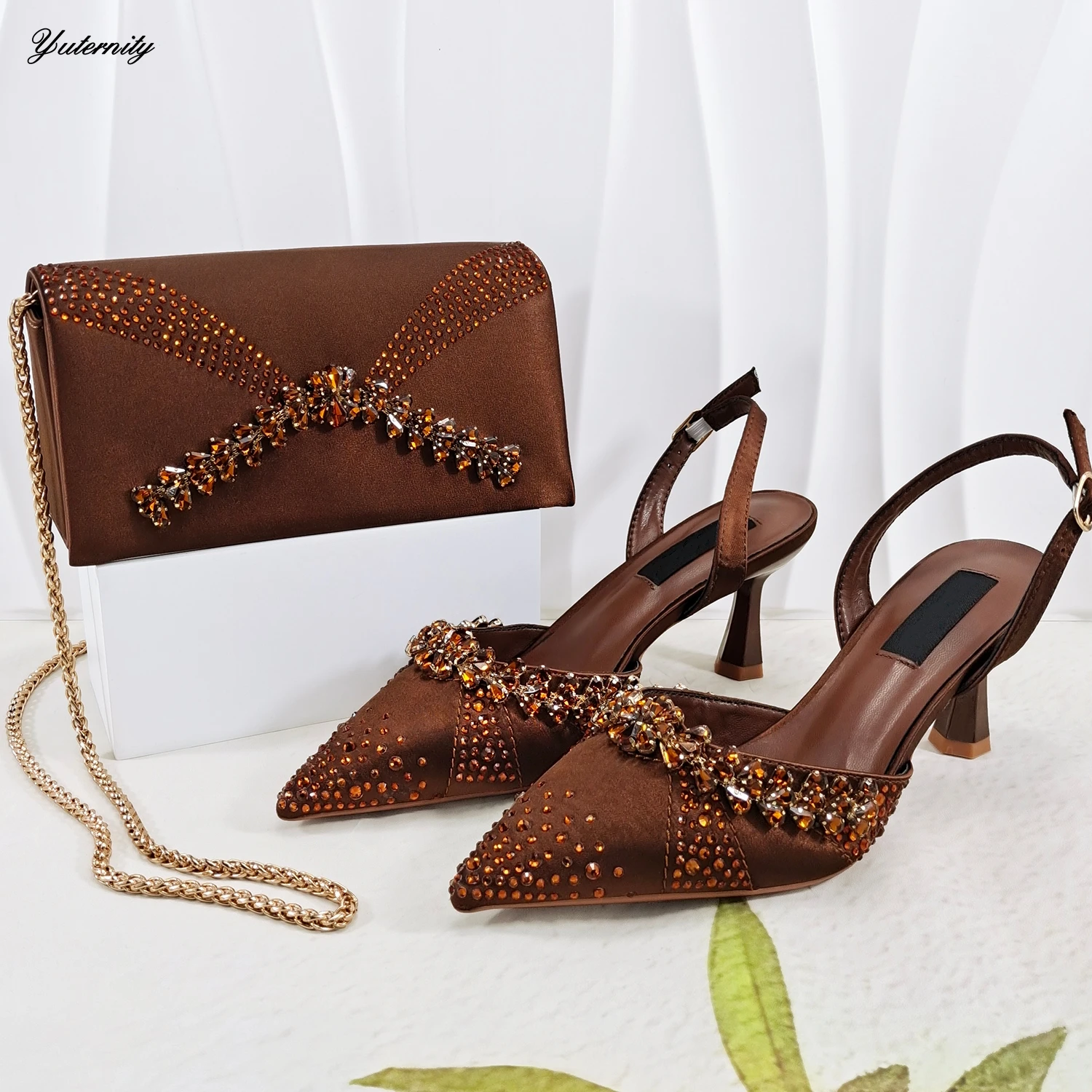 Hot Selling Fashion High Heels Sandals Shoes And Bag Set For Woman Dress Top Style Elegant Sandals Shoes And Bag Set For Party