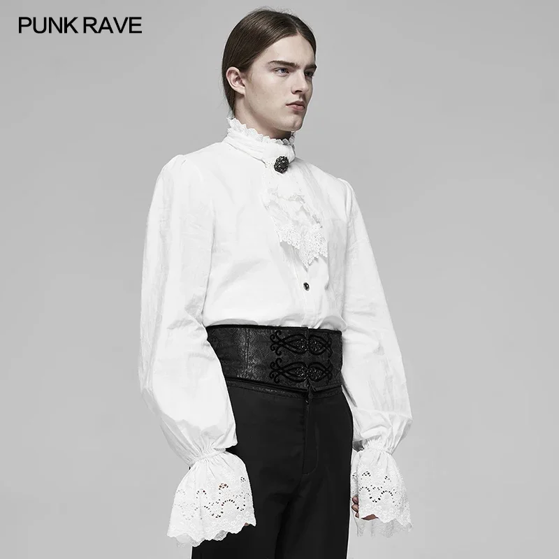 PUNK RAVE Men\'s Gothic Palace Gorgeous Girdle Jacquard Waist Seal Stage Perform Party Men Clothes Accessories Designer Belt