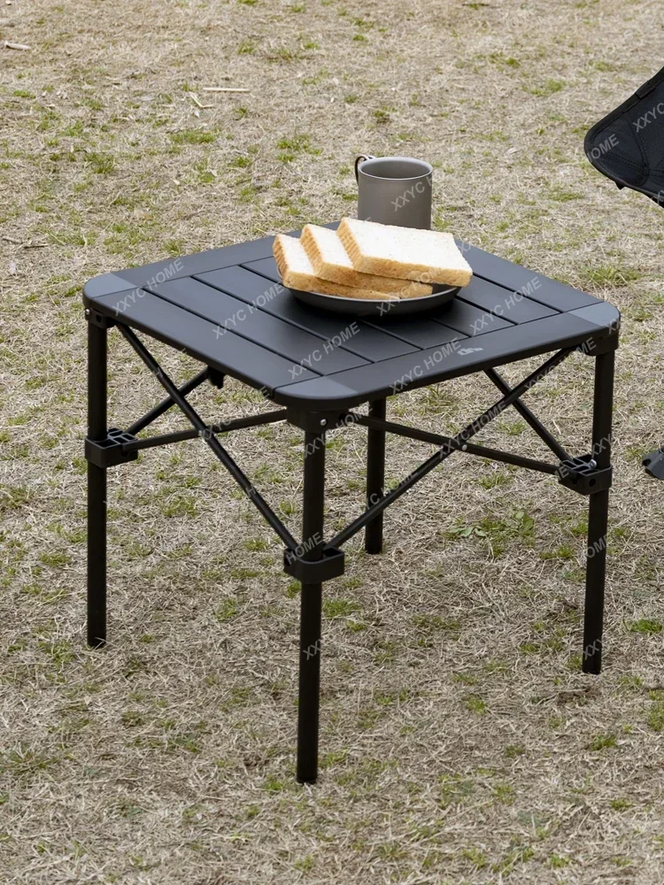 Aluminum Alloy Egg Roll Table Ultra Light Portable Outdoor Camping Picnic Square Folding Table