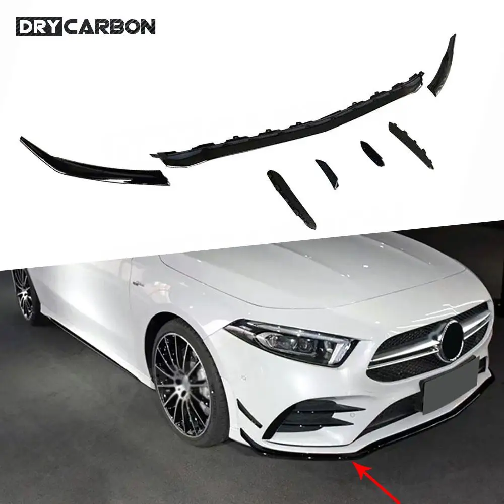 

For W177 A35 AMG B Style Front Bumper Lip Spoiler Chin Flaps Canard for Mercedes Benz A Class Sedan 2019-2022 Car Accessories