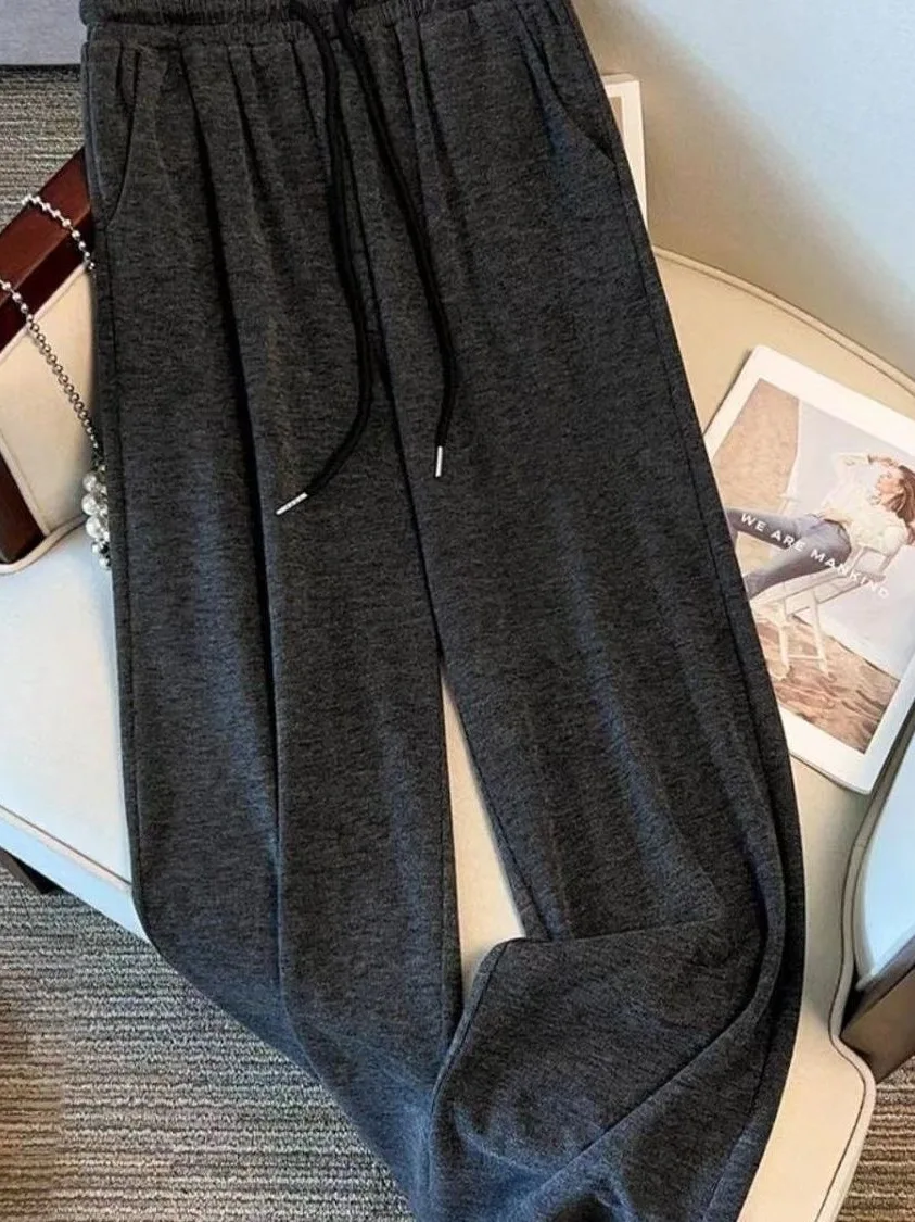 Casual Hooded Fake Two-Piece Sweatshirt Set Fashionable Slimming Wide Leg Pants Spring Autumn New Arrival Women's Ensemble