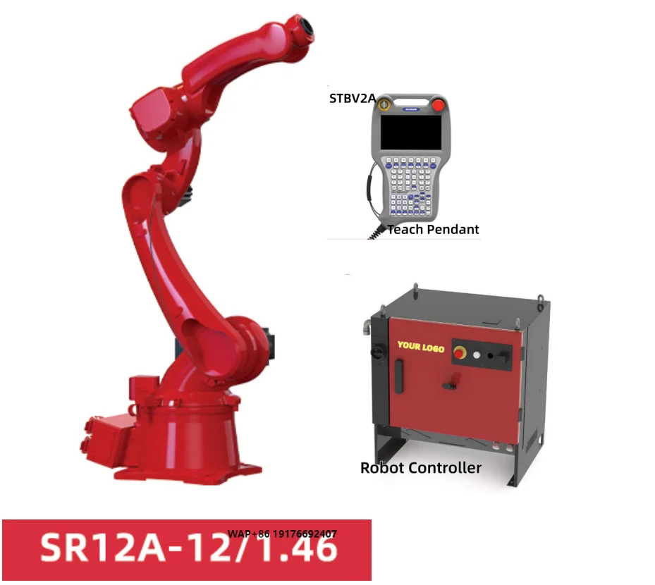 High Precision 0.03mm 6 Axis Industrial Welding Robot 12kg Payload 1465mm Reach Articulated Robot Arm Motor Precise MIG Welding