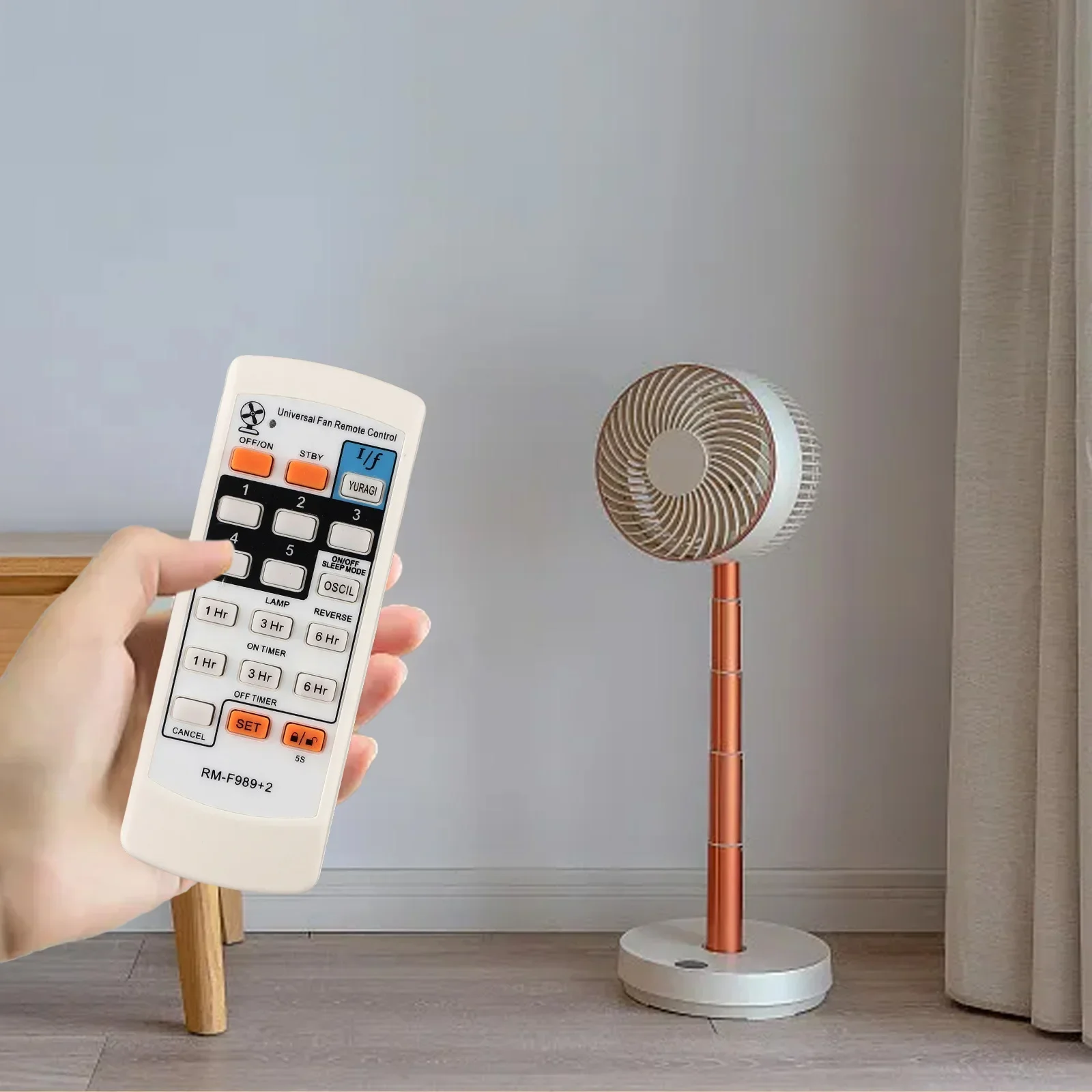 Kipas listrik Remote Control pengganti Remote kontrol baterai AAA pengganti Remote Control FAN-989V untuk kipas listrik