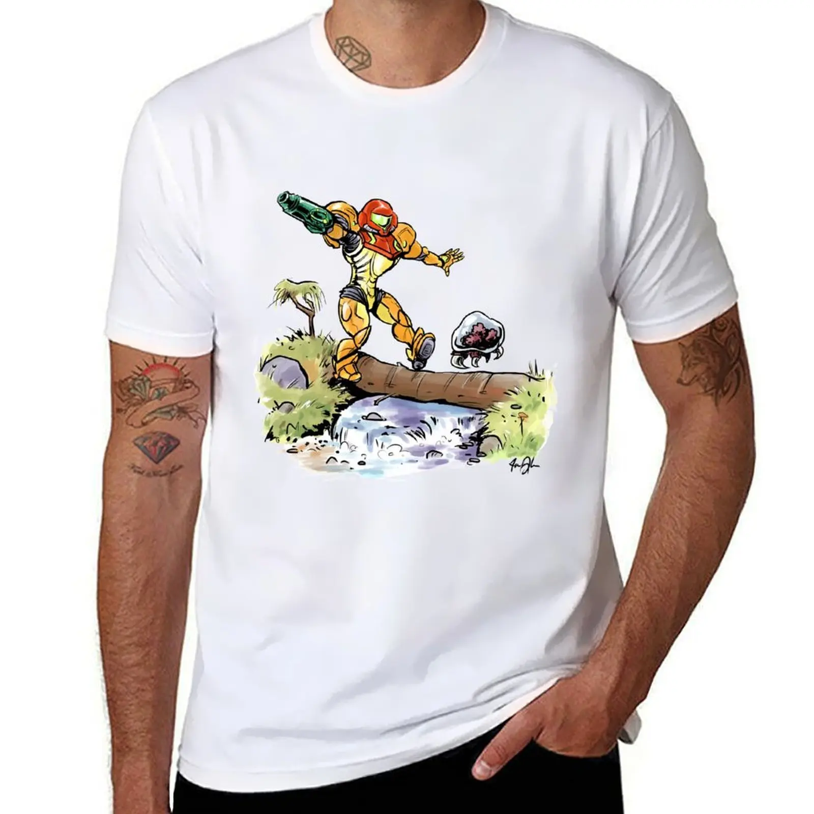 

Samus and Metroid T-Shirt man t shirt cotton man t shirt summer T-Shirt