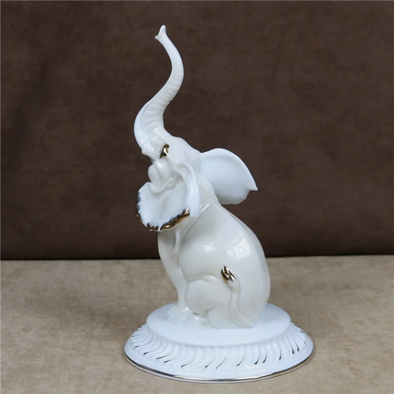 Imagem -03 - Porcelana Circo Elefante Escultura Cerâmica Estátua Doméstico Animais Selvagens Mascote Artesanato Ornamento Decoração Mobiliário