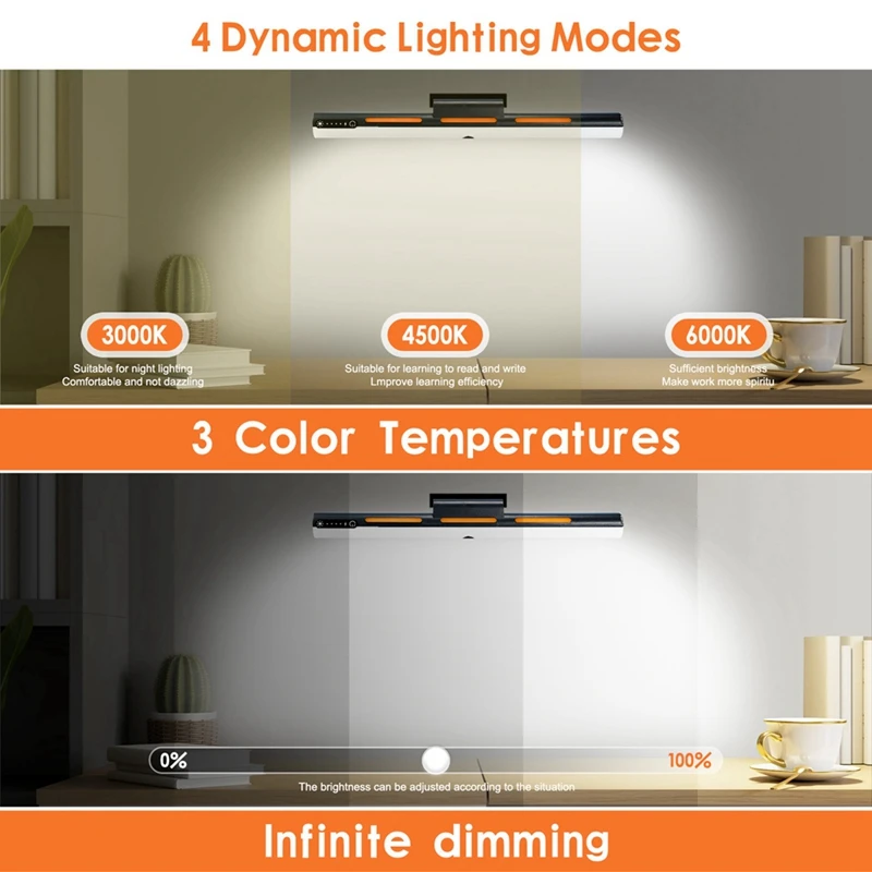 Магнитная световая панель с сенсорным управлением, регулируемая цветная яркость и угол освещения для макияжа, RGB атмосферная лампа A