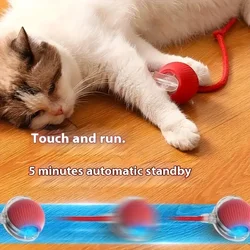 USB Rechargeable Interactive Cat Toys Balls Pets Smart Automatic Electric Rolling Ball for Kitty Tail Teasers with Catnip Gifts