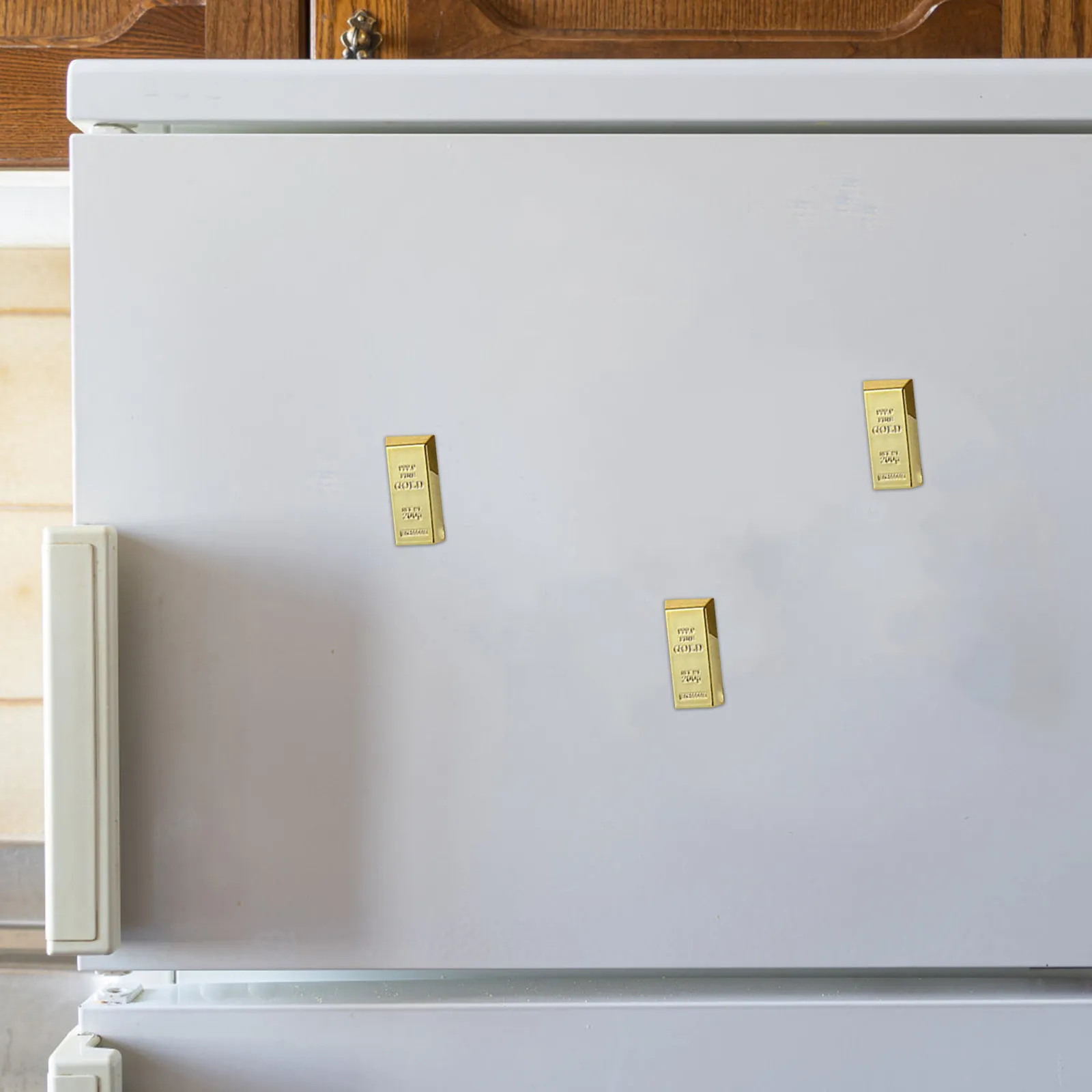 6 imanes con forma de barra de oro para refrigerador, pegatinas decorativas para refrigerador, pegatinas magnéticas para refrigerador