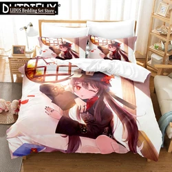 Hu Tao Genshin Impact Game 3D Duvet Cover Bedding Set Comforter Linen Pillowcases Home Decor Single Double Twin King Queen