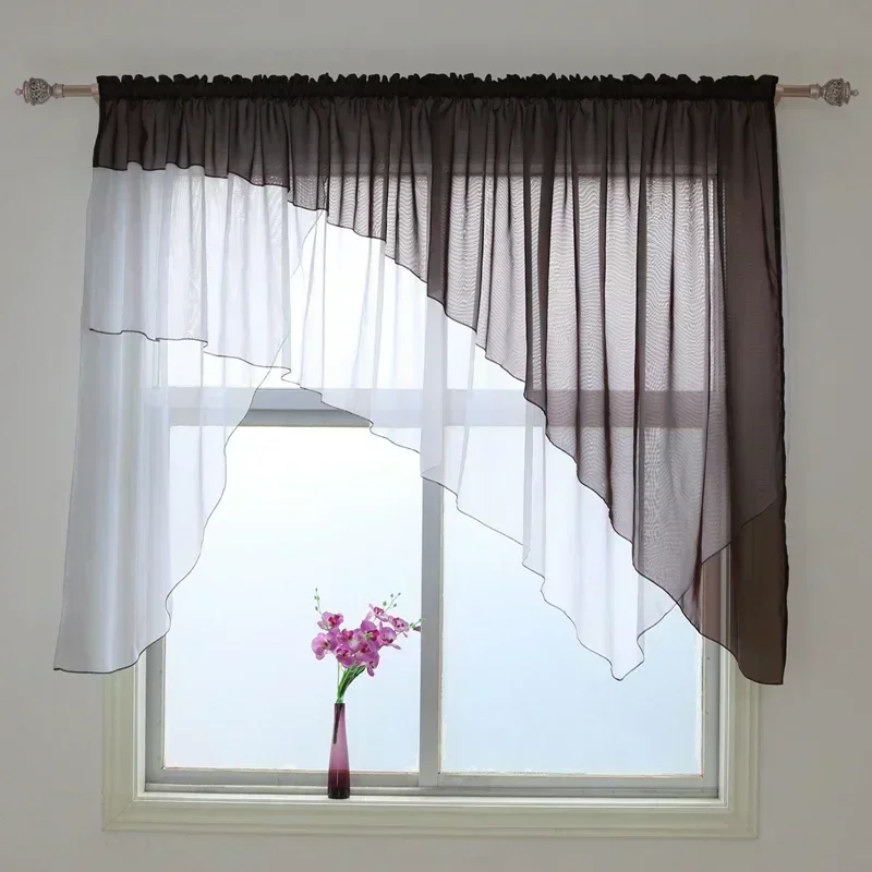 Fashion Europe Irregular Design Voile Kitchen Balcony Livingroom Window Curtain