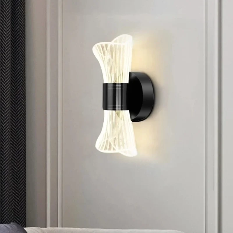 modern luxury gold black wall lamp criativo acrilico led wall light para corredor sconce living quarto bedside corredor home decor 01