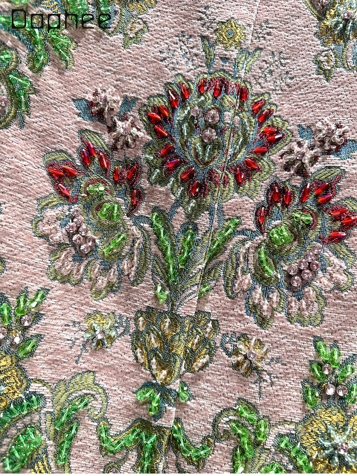 خمر الجاكار الثقيلة الديكور الأزهار التطريز منتصف طول معطف المرأة الراقية الأزياء جولة الرقبة فضفاضة خندق معطف الخريف جديد