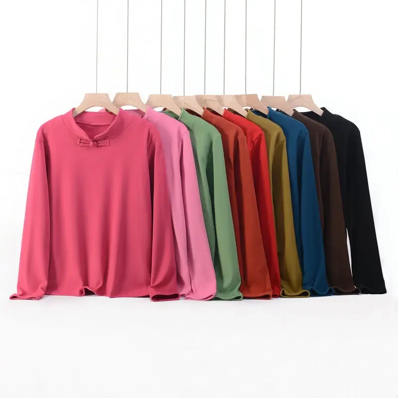 XL do 8XL Plus size Mockneck Bowknot Fleece T-shirt Women Autumn Winter warm bottoming Tshirts thick Tee Tops long sleeves