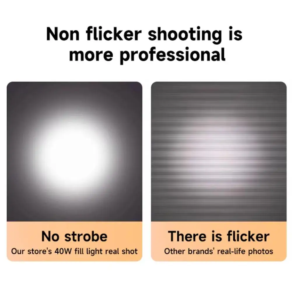 40W LED Camera Light 2500K-9000K Bi-Color 4400mAh Video With Light Portable Photography Camera Light CCT On Lamp Handle R1X6