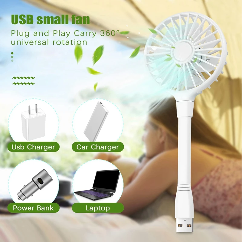 USB Fan Mini Fan With Swan Neck Flexible Cooling Fan Portable Fan For Laptop Mobile Pc Home Office