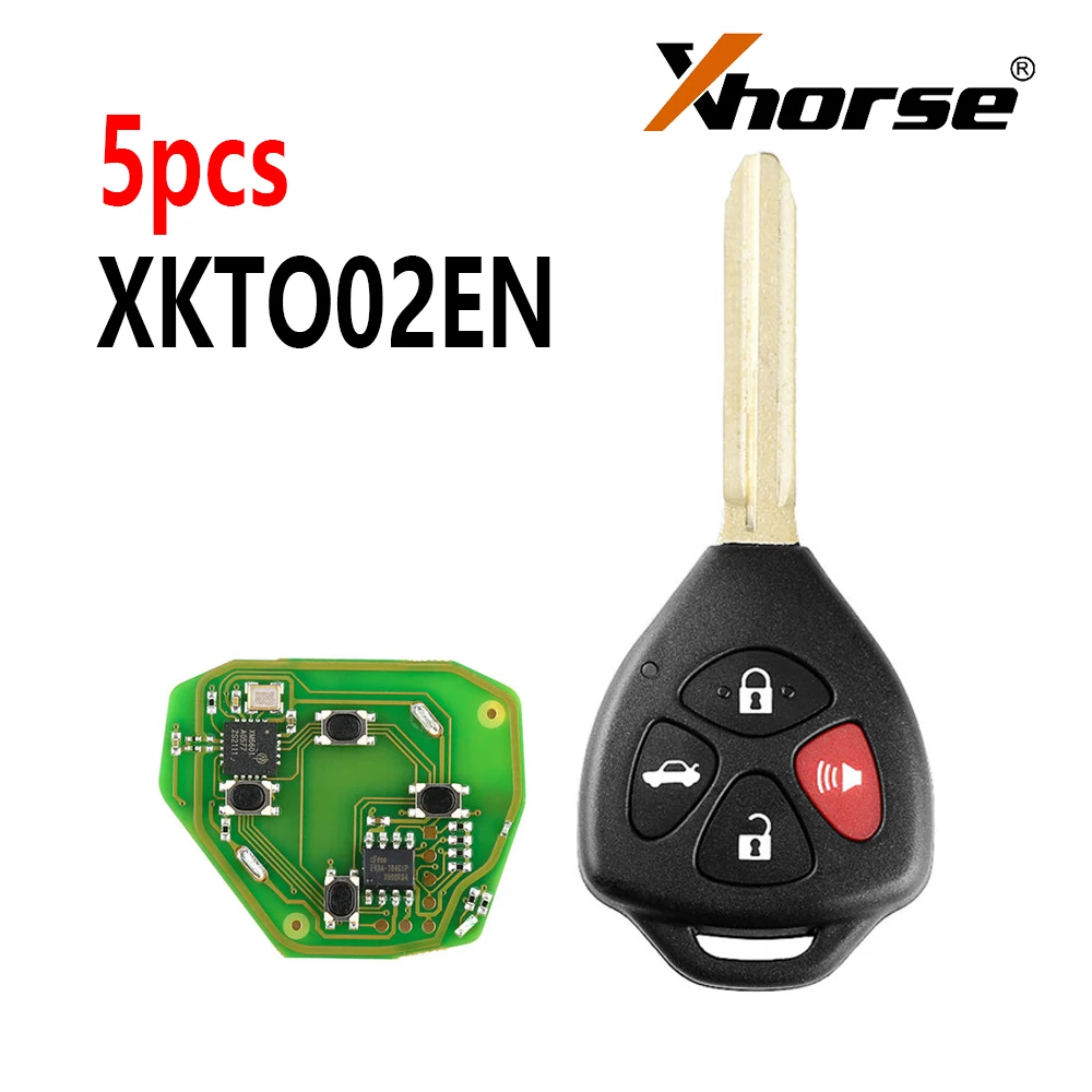 

5pcs/Lot Xhorse XKTO02EN Wired Universal Remote Key for Toyota Style Flat 4 Buttons For VVDI Key Tool