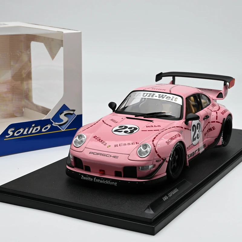 

Diecast Solido 1:18 Scale Porsche RWB Bodykit Pink Pig 2020 Wide-body Sports Car Alloy Car Model Collectible Toy Gift Souvenir
