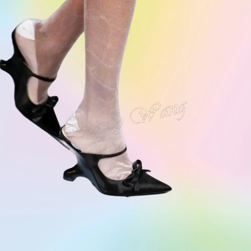 

Black Strange Style Heel Pumps Sandals Novel Heel Solid High Shoes for Women Cover Toe Wedding Shoes 2025 Zapatillas Mujer