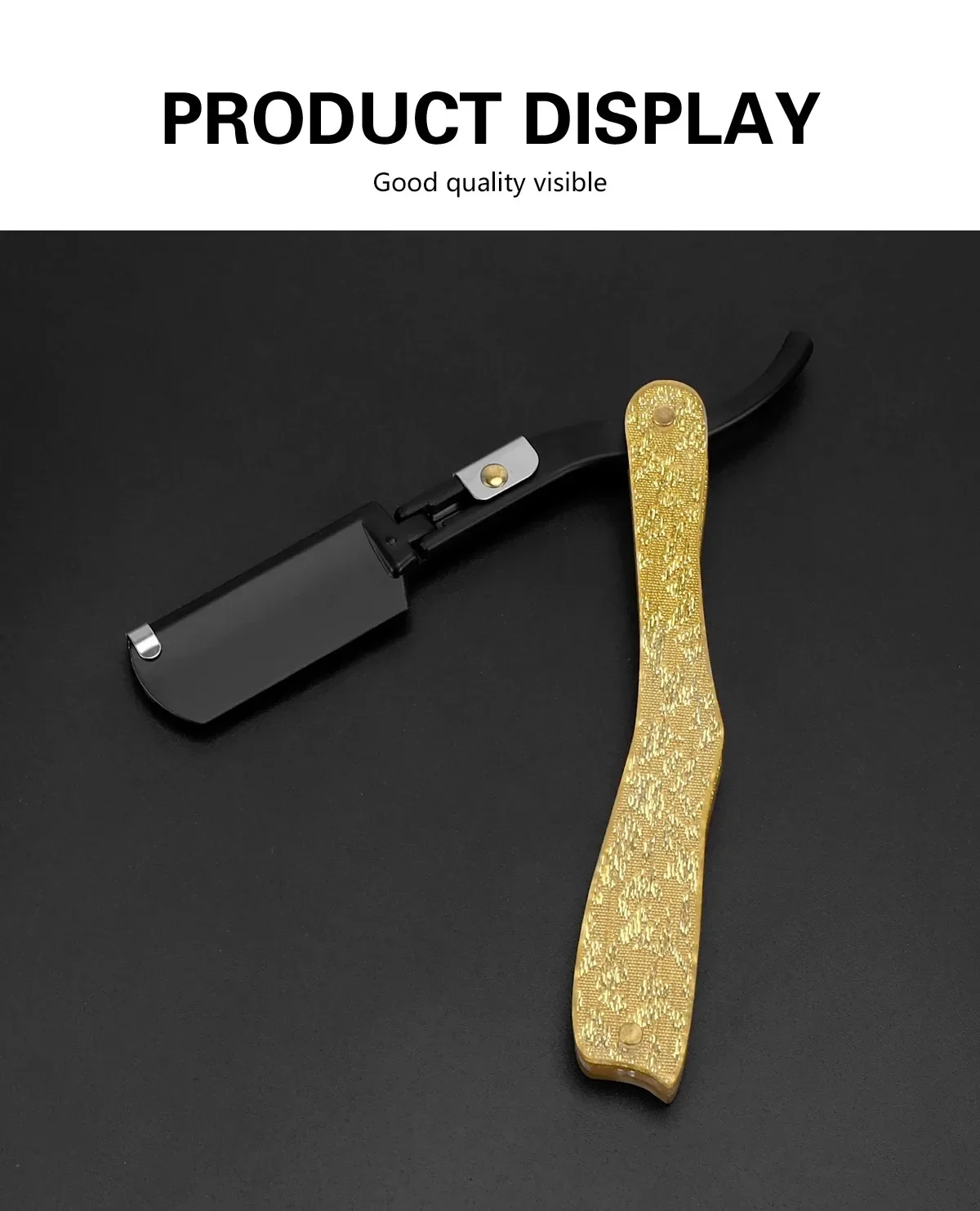 Men's Beard Straight Razor, Foldable Hair Blade for Precise Shaving & Facial Contouring, Barber Grooming Tool for Styling