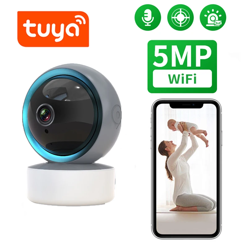 tuya camera de vigilancia por video ip wifi visao noturna hd rastreamento automatico nuvem seguranca domestica inteligente 3mp 5mp 01