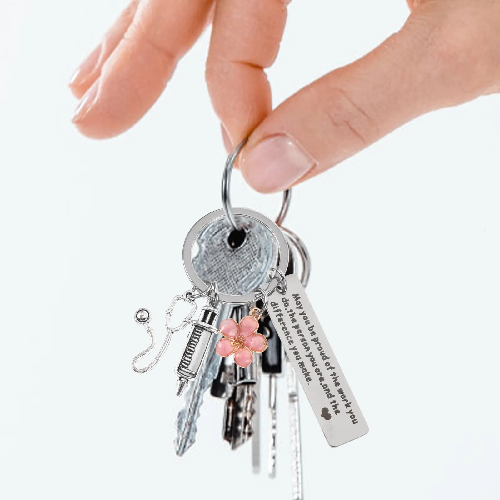 Metal Badge Keychain Tough Nurse Doctor Key Ring Bag Pendant Graduation Party Favor Gift Decoration Doctor Gifts