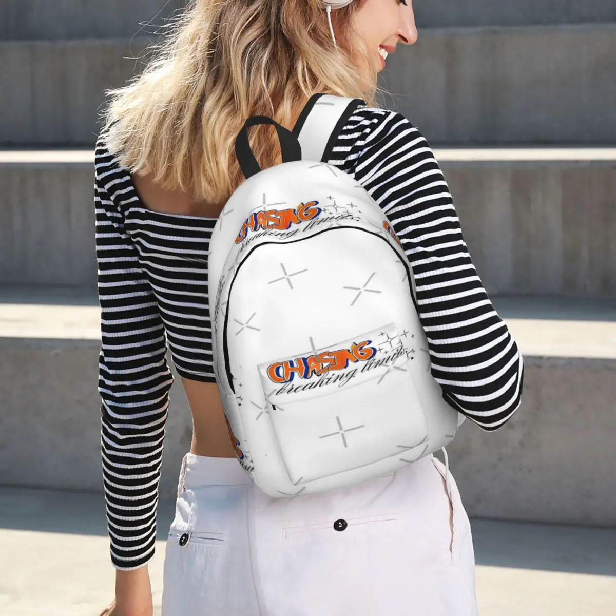Chasing Dreams Breaking Limits Simple and Stylish Backpack Canvas Backpack Bag