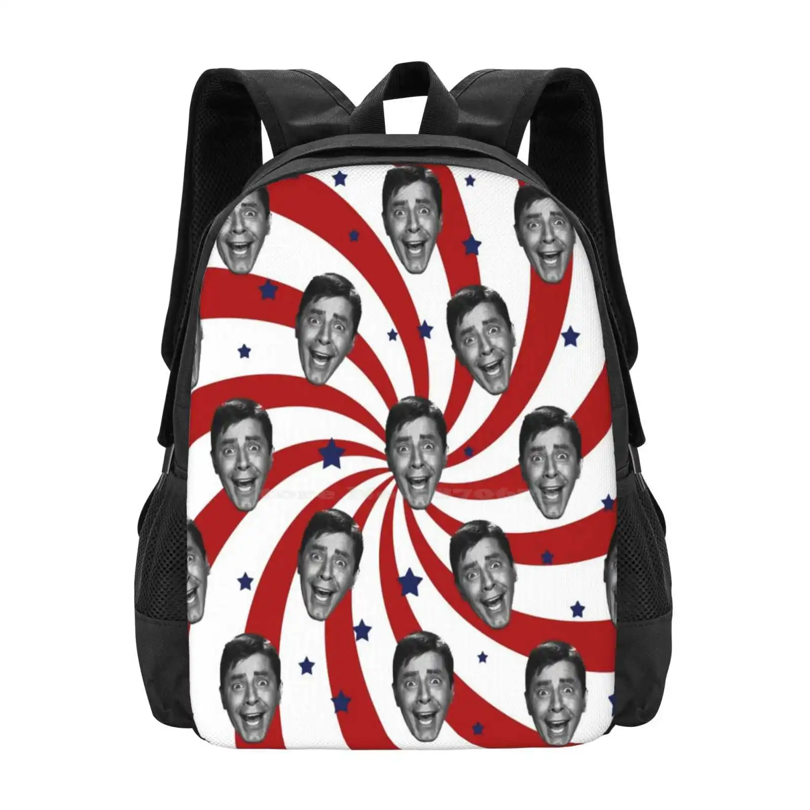 Jerry Lewis Hot Sale Schoolbag Backpack Fashion Bags Jerry Lewis Comedy American Flag Humor Piano Music Song Evergreen Movie