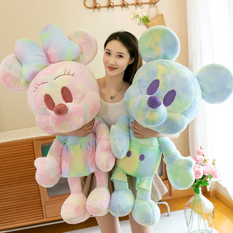 120cm Big Size Disney  Mickey Mouse Stuffed Doll Minnie Mouse Plushies Kawaii Cartoon Anime Birthday Christmas Children Gift