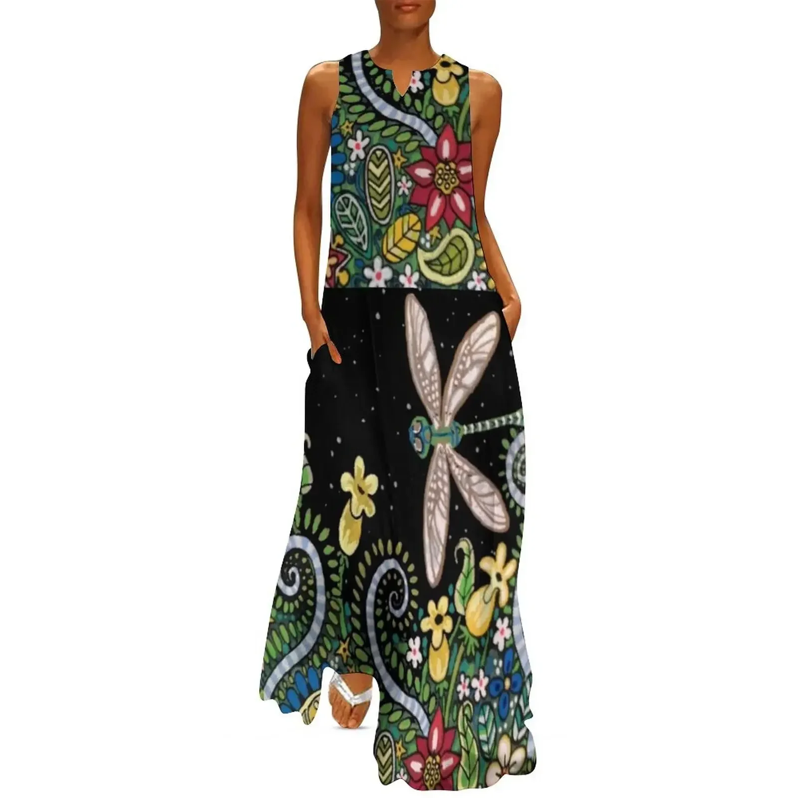 

Dragonfly in Alice's Garden Long Dress birthday dress for women Womens dresses women's clothing summer 2025 novelties Dress