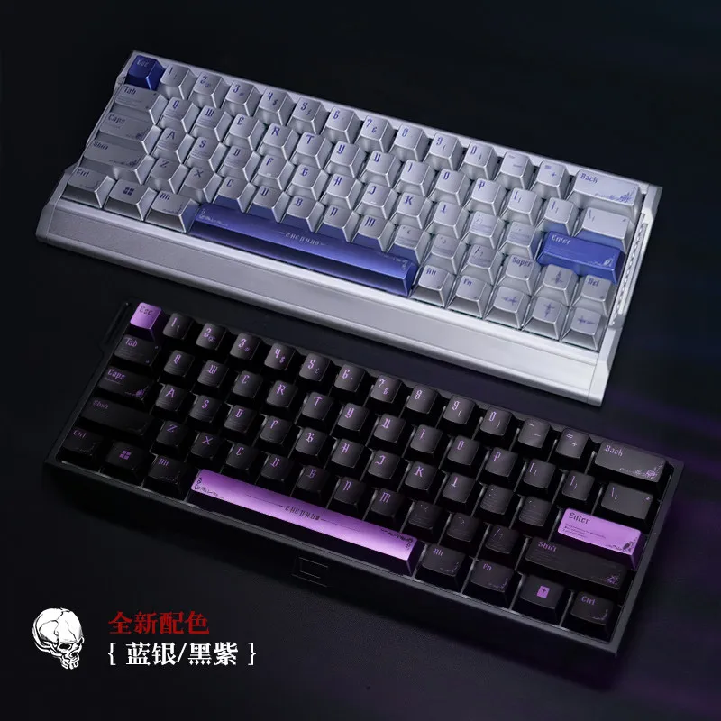 Bone Nail Theme Keycaps Set PC Metallic Paint Cherry Profile Custom Original Handmade Keycap for Mechanical Keyboard Accessories