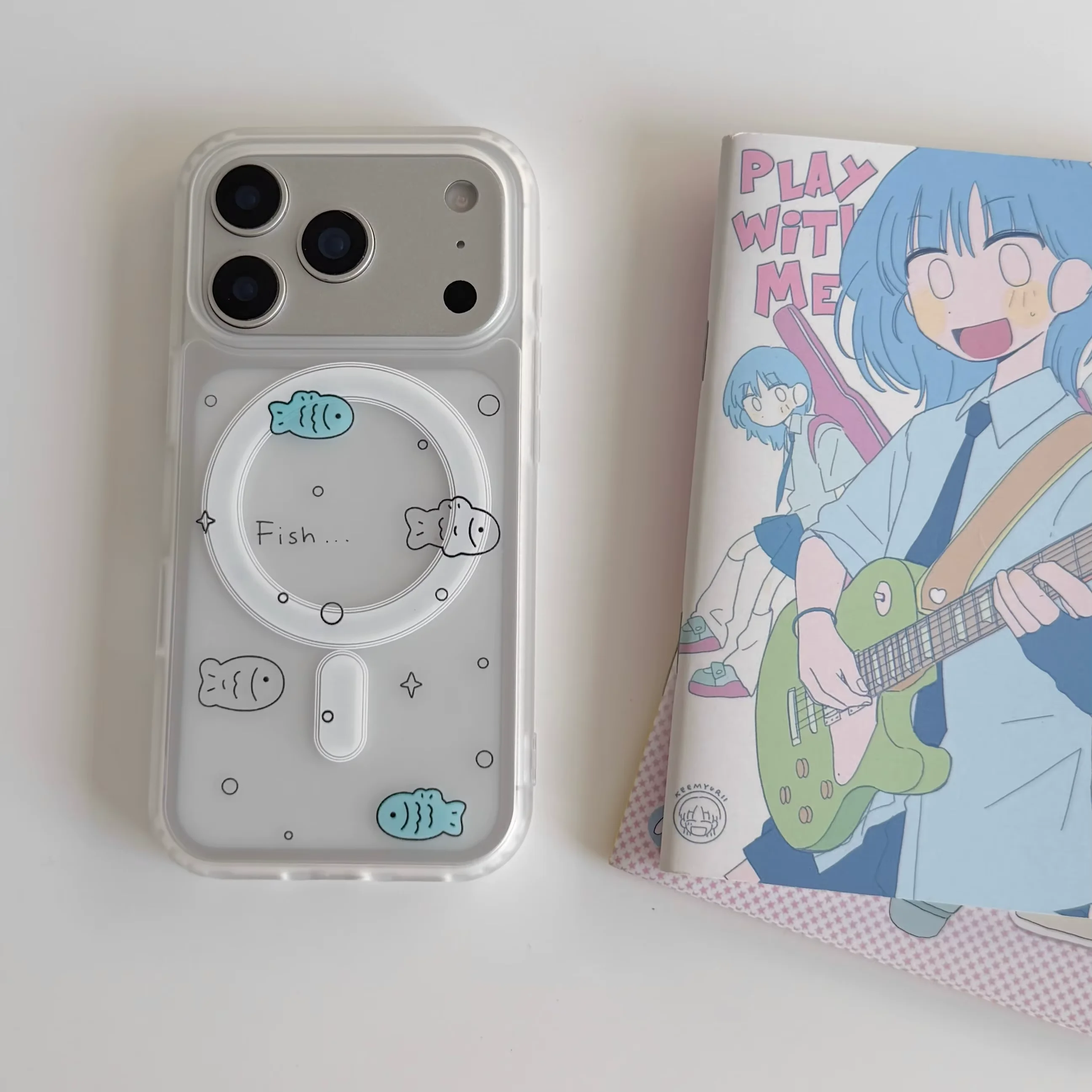 Cute Blue Fish Cartoon Kawaii For Magsafe Magnetic Phone Case For iPhone 18 ULTRA 17 AIR 16 15 14 13 12 11 PRO MAX PLUS Cover - view 3
