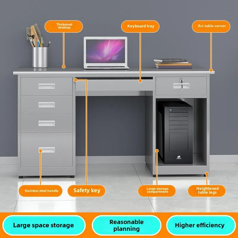 Stainless steel computer desk, dust-free workshop, desk, medical laboratory, console, workbench with drawers, writing desk