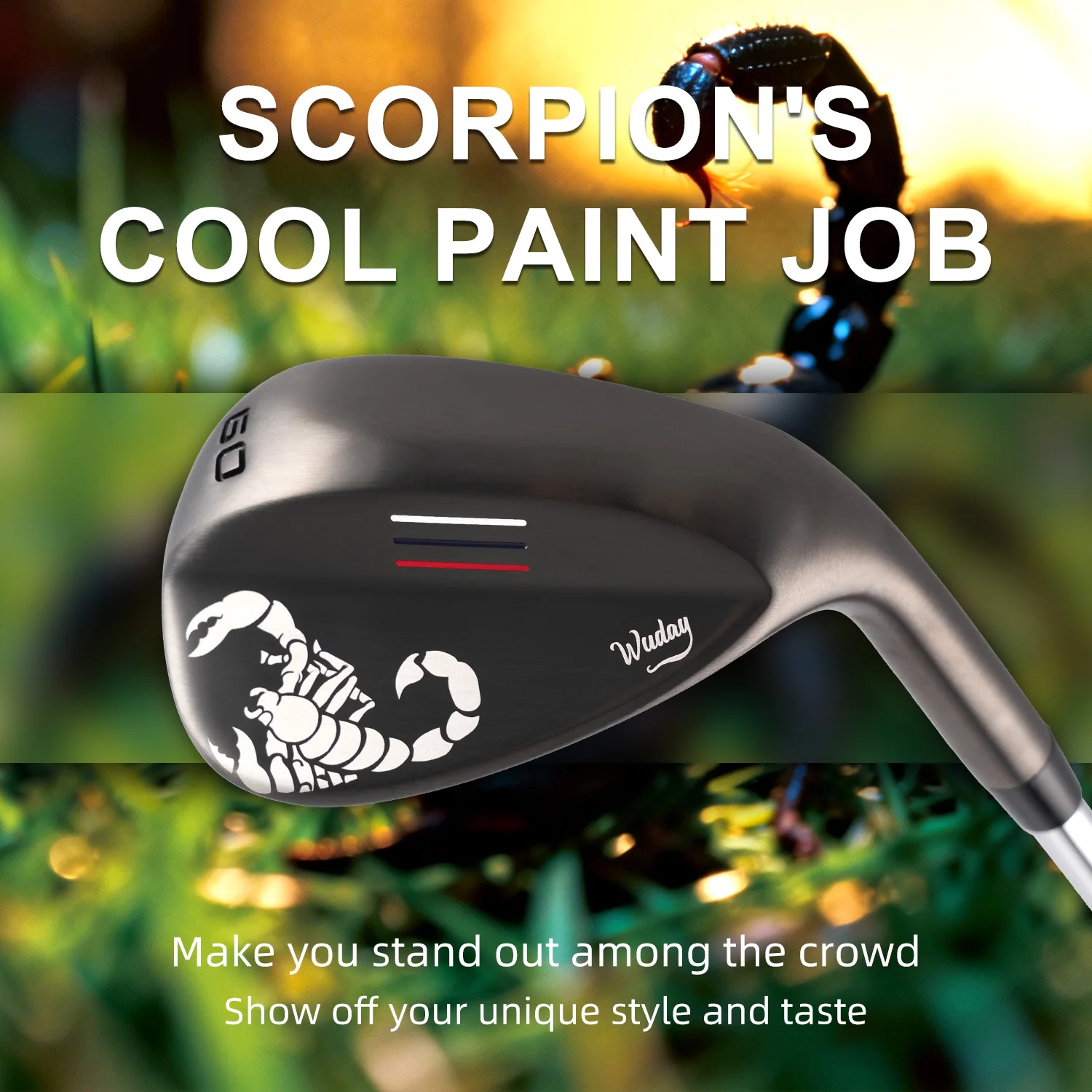 

Scorpion-Shaped Forged Golf Wedge - Right-Handed Club Cnc | 52 ° /56 ° /60 ° With Stepped Steel Shaft, Low Center of Gravity, Right-Handed Use, High-Trajectory Wedge, Non-Slip Rubber Grip, Stainless Steel Shaft, Suitable for Sand/Grass.