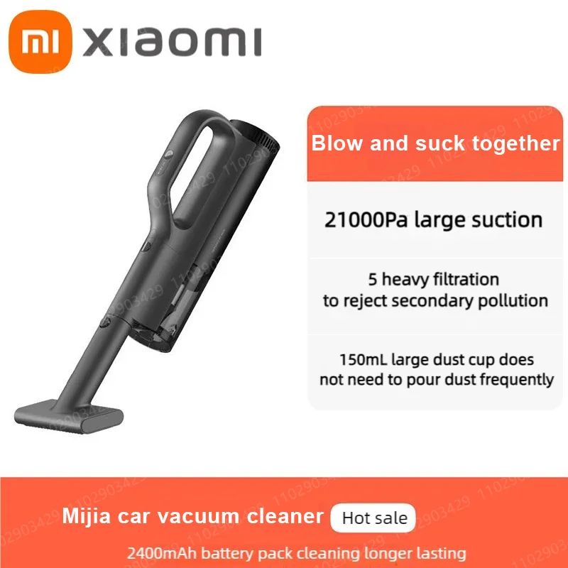 

Новый портативный беспроводной автомобильный пылесос Xiaomi с мощностью всасывания 21 кПа для дома и автомобиля
