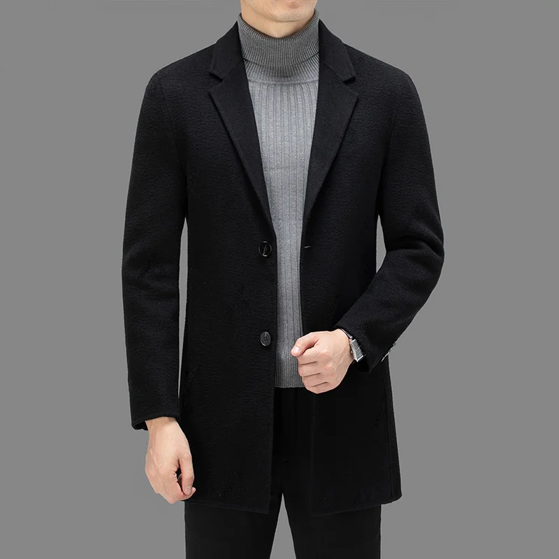 

2023 new arrival winter Double-sided wool coat thicked trench men,men's smart casual woolen jackets full size M-XXXL