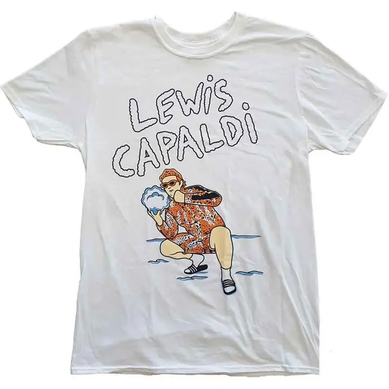 Lewis Capaldi Snow Leopard T Shirt White New