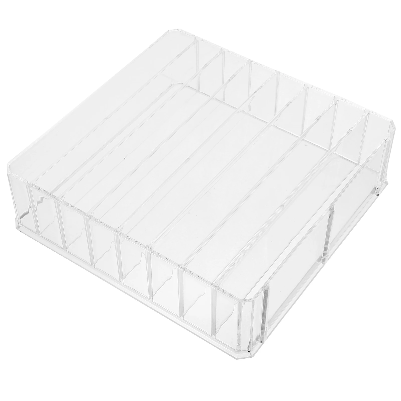 Acrylic Cash Storage Box 8 Compartment Money Tray for Bills Checks Cards Large Desktop Holder Removable Dividers