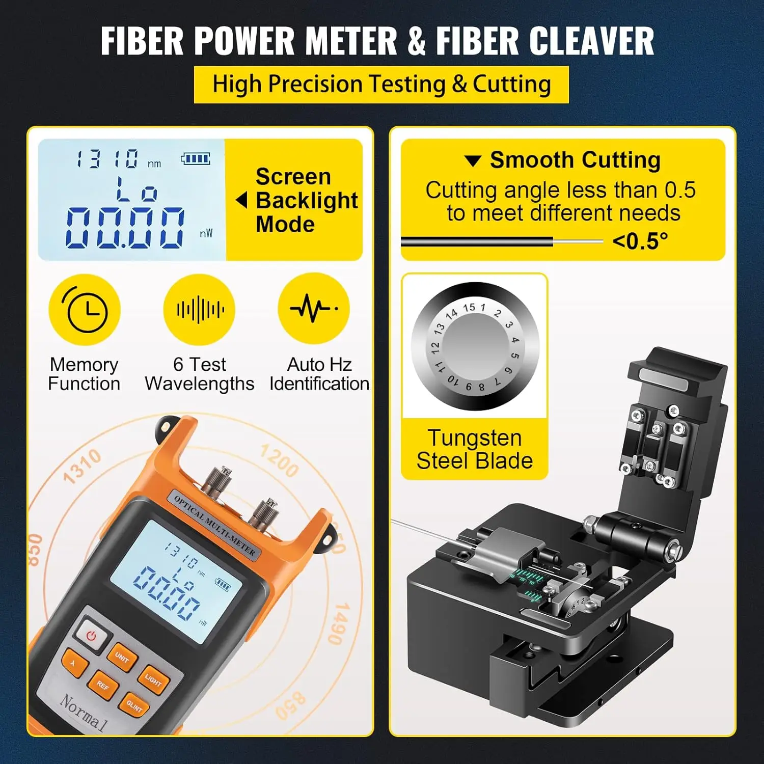 Kit de emenda de fusão de fibra óptica com foco automático A-80S FTTH 5 polegadas.