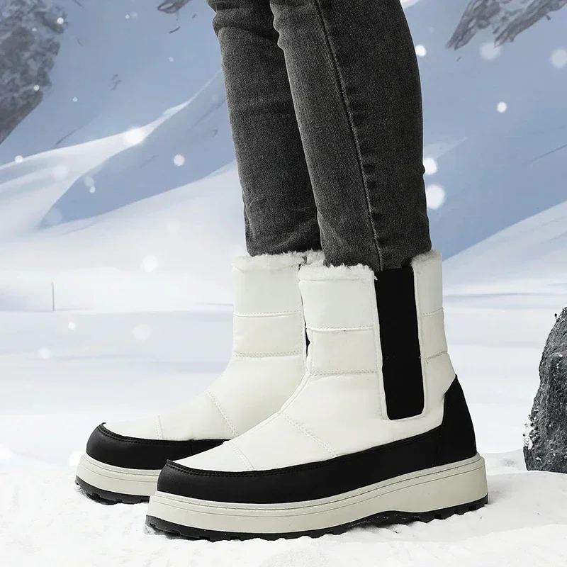 Woman Boots Plus Size Casual Ankel Boots for Women Winter Outdoor Warm Snow Boots Chunky Platform Waterproof Non-slip Warm Shoes