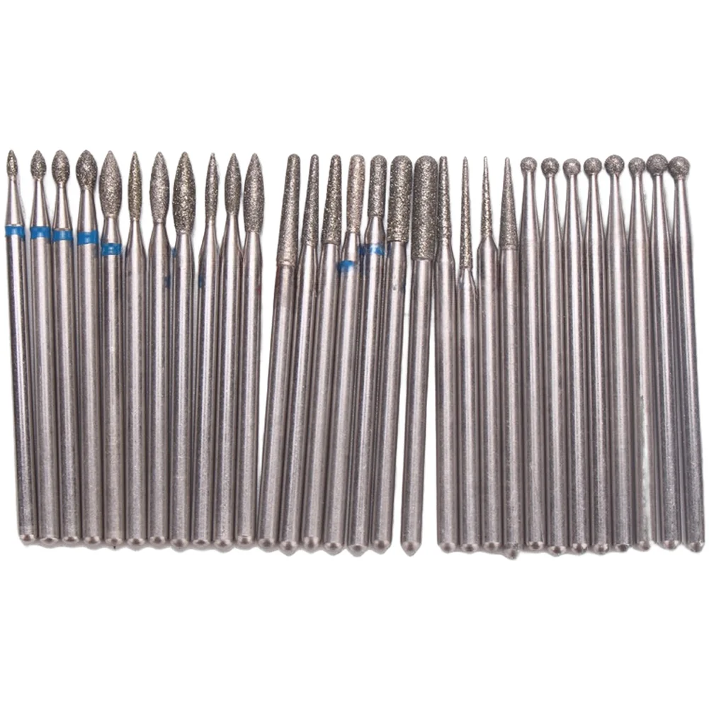 /30pcs /Nail /Drill Bits Set Blue Grinding Heads For Manicure Pedicure Dead Skin Removal And Cuticle Care Salon Home Tools