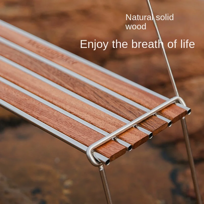 Outdoor Camping Rack Beautiful Practical 304 Stainless Steel Sabilli Wood Folding Detachable Family Picnic Rack Small A Table