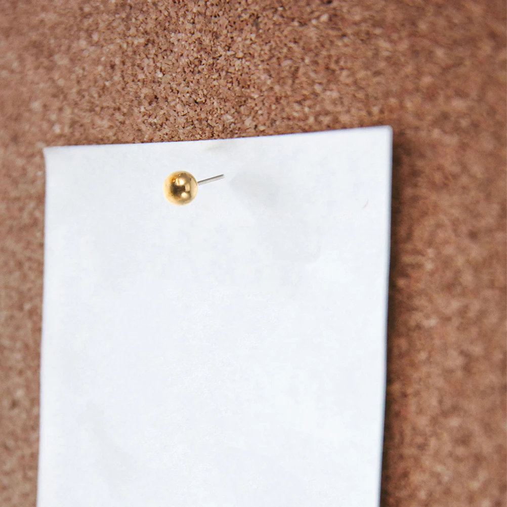 

500pcs Golden Round Plastic Ball Thumbtacks Office Supplies Map Pins Cork Board Tacks Metal Pushpins Bulk Classroom Replacement