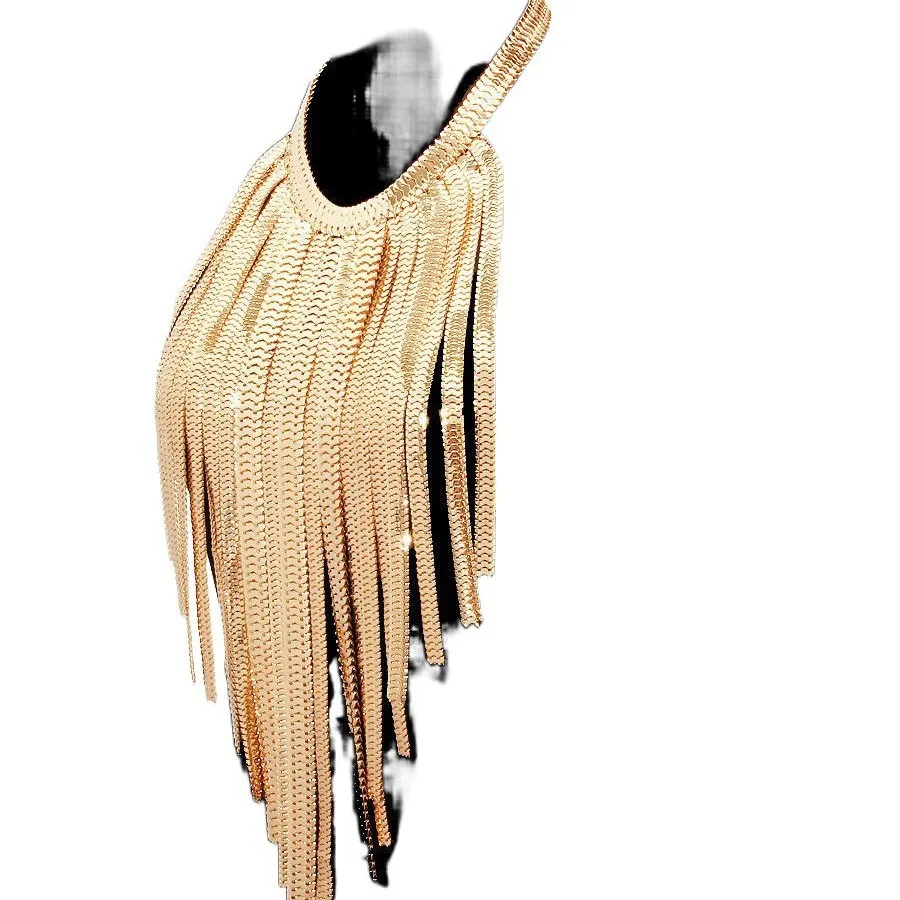 Personalized fashion exaggeration, metal necklace, rough alloy body chain, hot-selling in Europe and America
